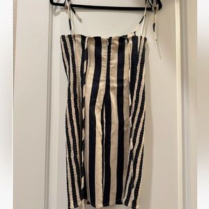 Astr Black and Tan Striped Dress